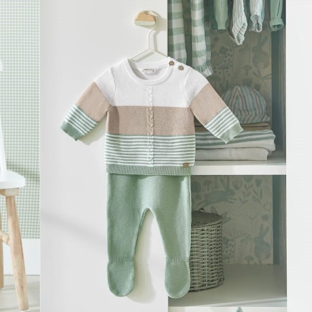 Mayoral Yazlık Erkek Bebek Örme Patikli Pantolon Bluz Set Yeşil