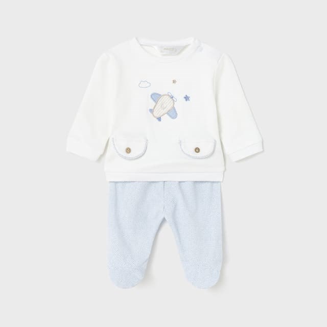 Mayoral Yazlık Erkek Bebek Patikli Pantolon Bluz 2'li Set Mavi