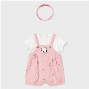 Mayoral Yazlık Kız Bebek Kısa Tulum Bandana Set