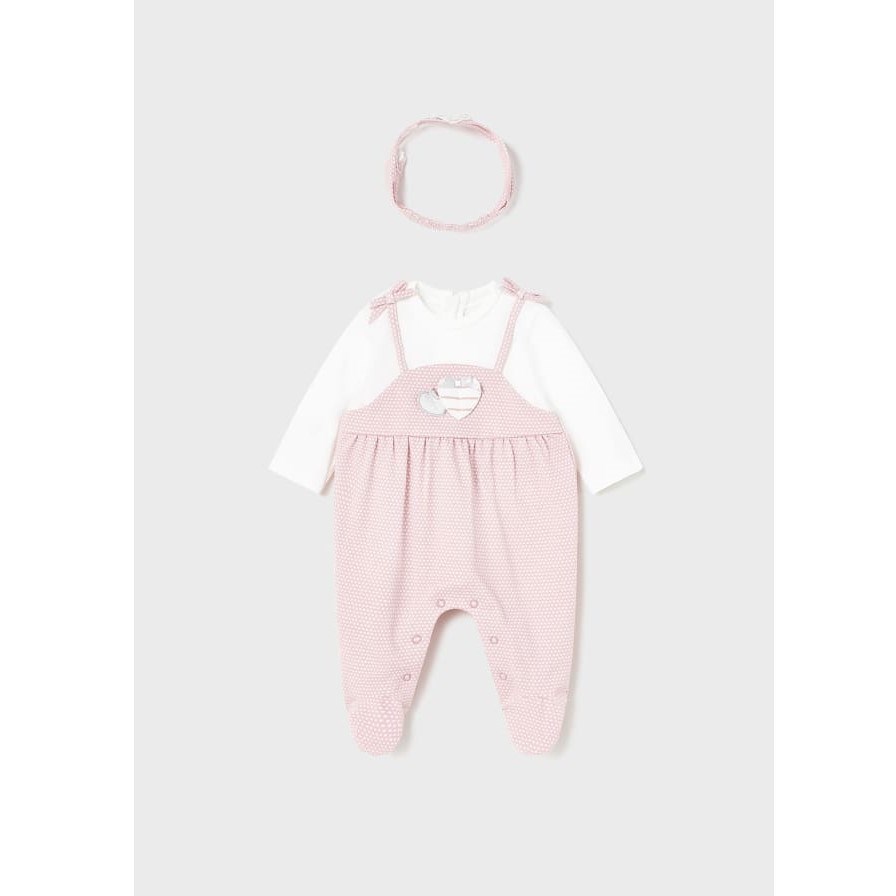 Mayoral Yazlık Kız Bebek Tulum Bandana Pembe