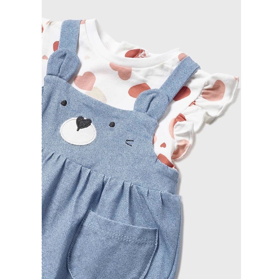 Mayoral Yazlık Kız Bebek Kısa Tulum Bandana Set Pembe