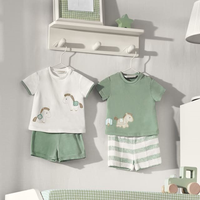 Mayoral Yazlık Erkek Bebek T-shirt Şort 4'lü Set Yeşil
