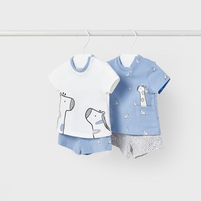 Mayoral Yazlık Erkek Bebek T-shirt Şort 4'lü Set