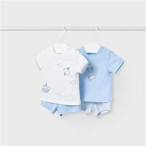 Mayoral Yazlık Erkek Bebek T-shirt Şort 4'lü Set