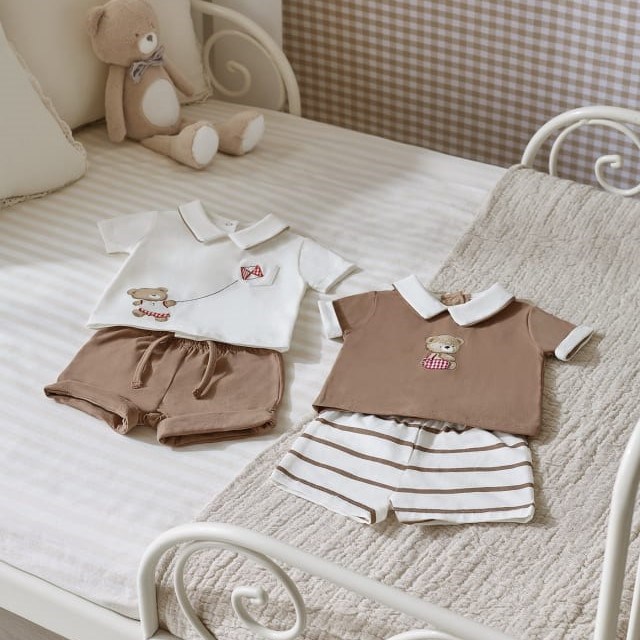 Mayoral Yazlık Erkek Bebek T-shirt Şort 4'lü Set Beyaz