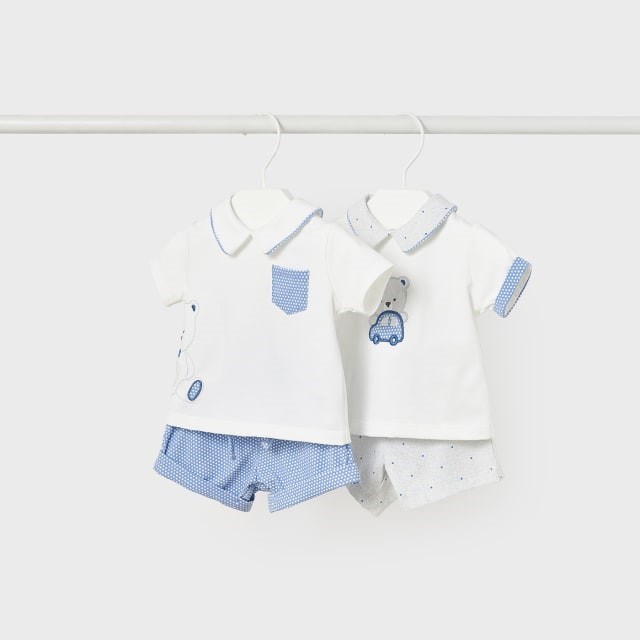 Mayoral Yazlık Erkek Bebek T-shirt Şort 4'lü Set Mavi