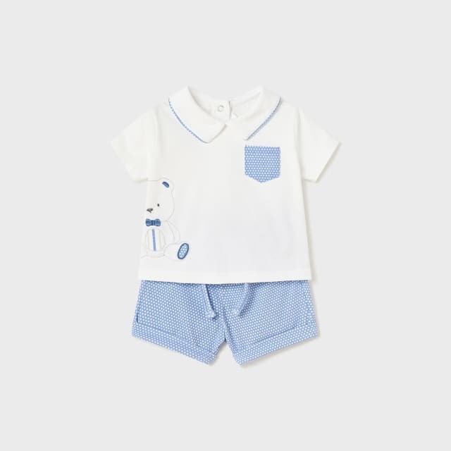 Mayoral Yazlık Erkek Bebek T-shirt Şort 4'lü Set Mavi