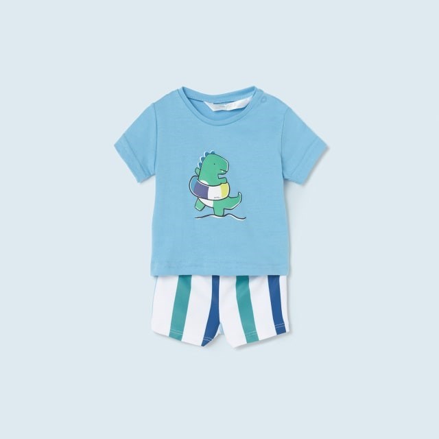 Mayoral Yazlık Erkek Bebek T-shirt Mayo Set Mavi