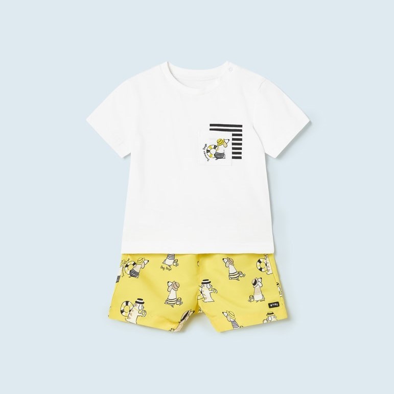 Mayoral Yazlık Erkek Bebek Bluz Mayo Set Sarı