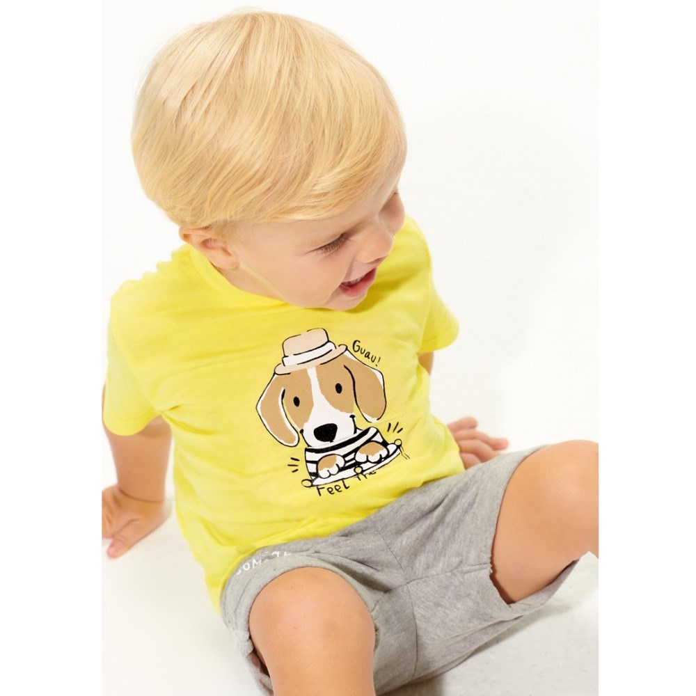Mayoral Yazlık Erkek Bebek T-shirt Şort 3'lü Set Sarı