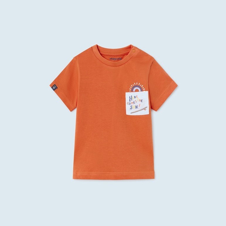 Mayoral Yazlık Erkek Bebek T-shirt Şort 3'lü Set Turuncu