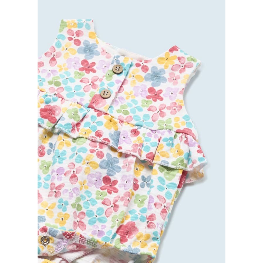 Mayoral Yazlık Kız Bebek Kısa Tulum Bandana Set Mavi