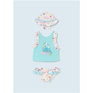 Mayoral Yazlık Kız Bebek Bluz Mayo Şapka Set