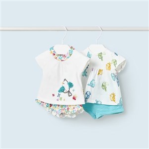 Mayoral Yazlık Kız Bebek Bluz Şort 4'lü Set