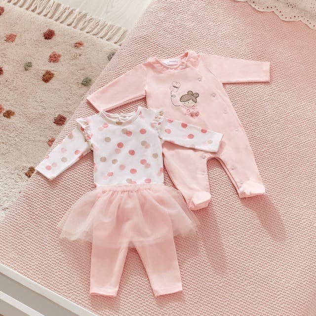Mayoral Yazlık Kız Bebek Body Tulum 3'lü Set Pembe