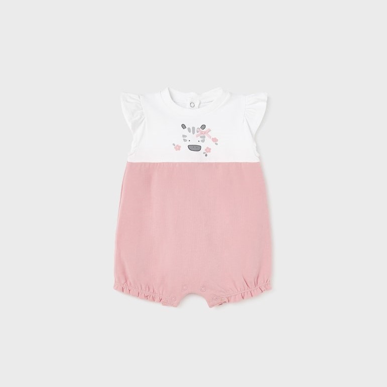 Mayoral Yazlık Kız Bebek Kısa Tulum 2'li Set Pembe