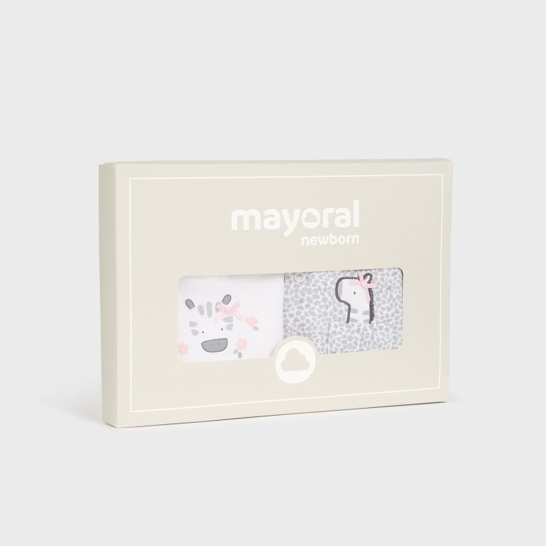 Mayoral Yazlık Kız Bebek Kısa Tulum 2'li Set Pembe