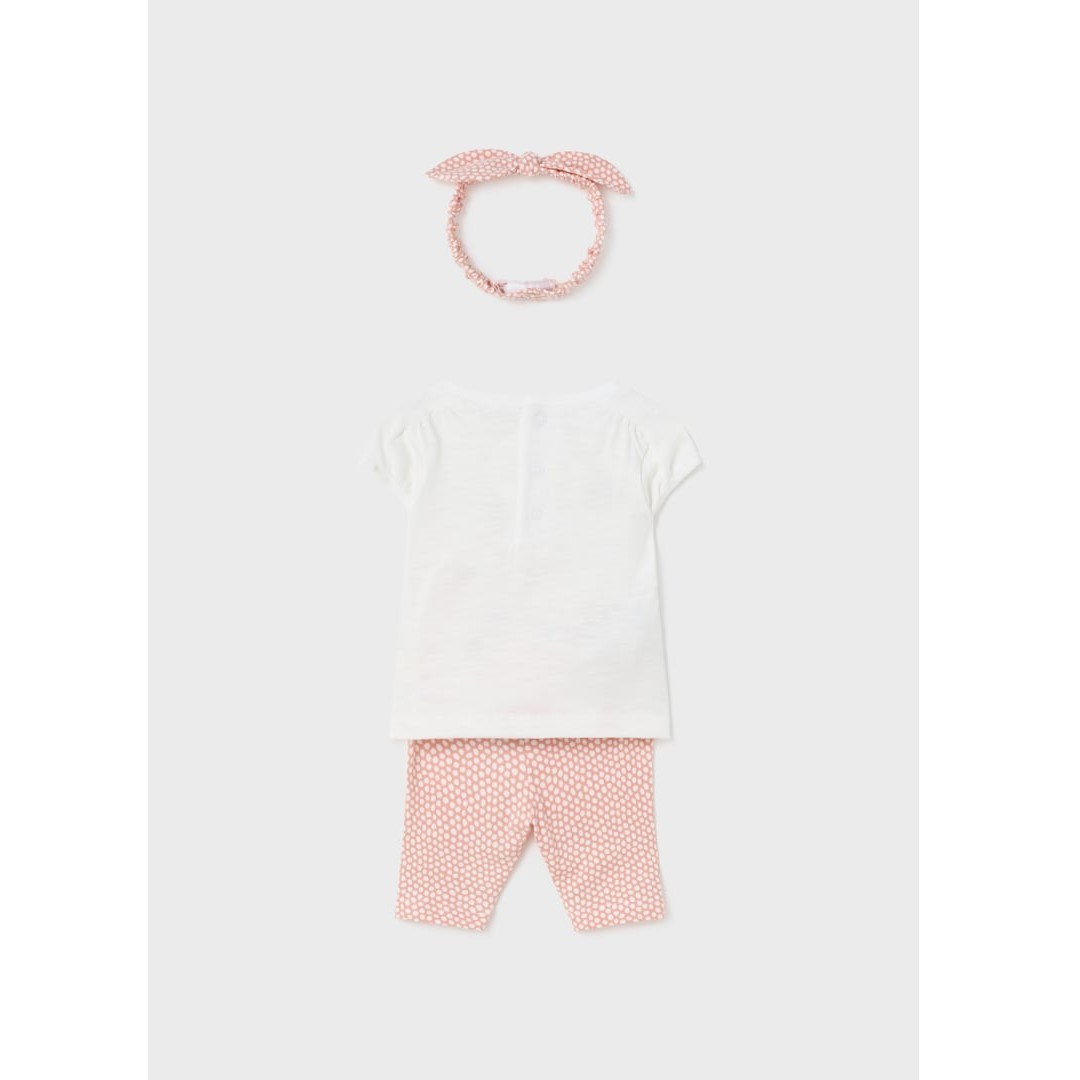 Mayoral Yazlık Kız Bebek Tayt Bluz Saç Bandı Set Pembe