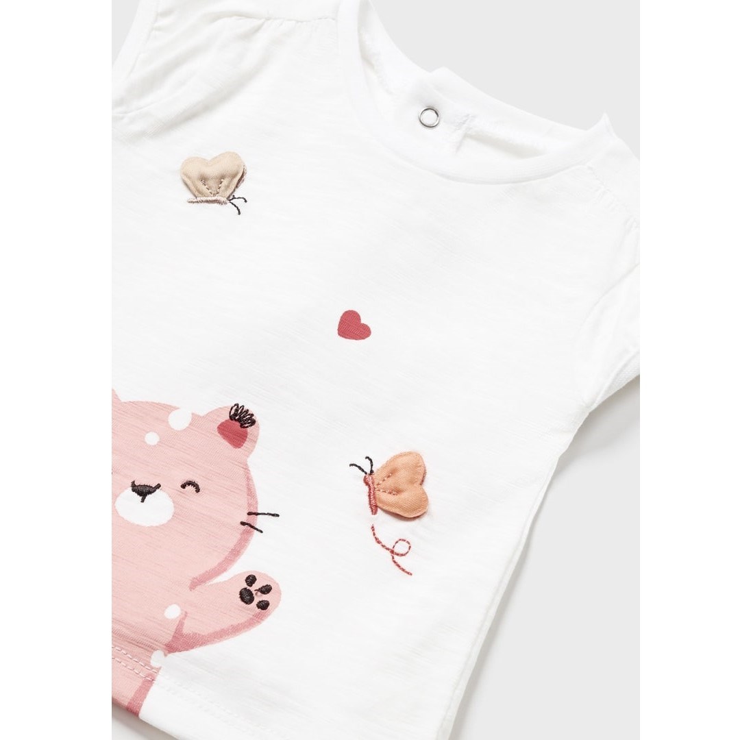 Mayoral Yazlık Kız Bebek Tayt Bluz Saç Bandı Set Pembe