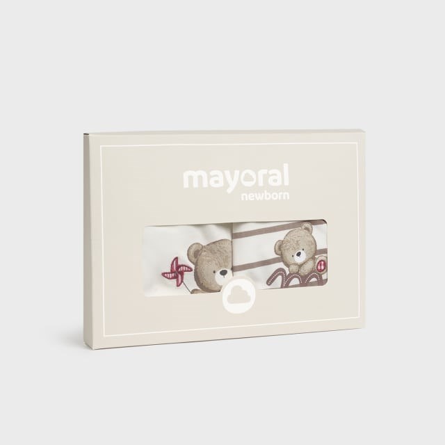 Mayoral Yazlık Erkek Bebek Kısa Tulum 2'li Set Beyaz