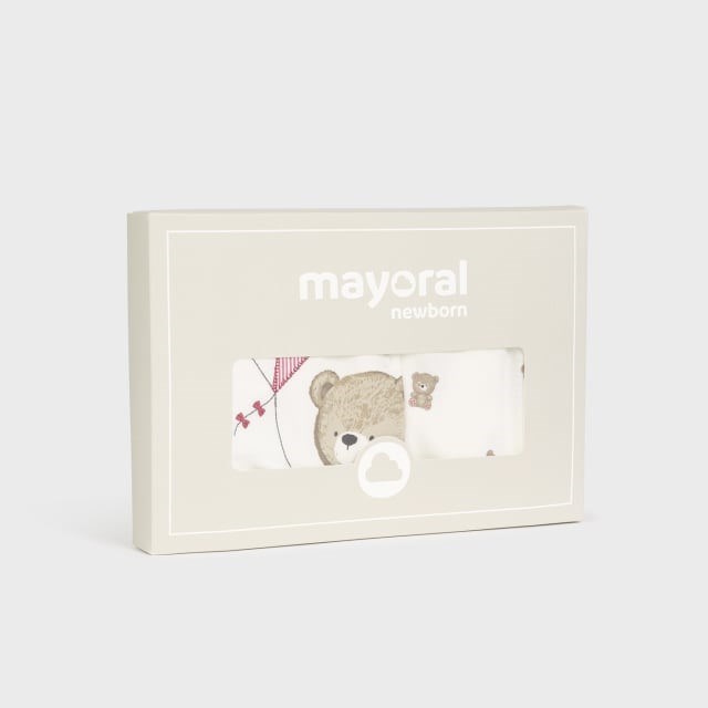 Mayoral Yazlık Erkek Bebek Body Tulum Önlük Set Beyaz