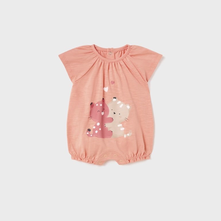 Mayoral Yazlık Kız Bebek Kısa Tulum 3'lü Set Pembe