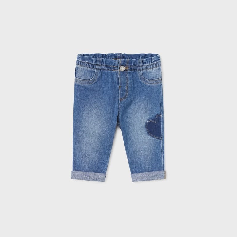 Mayoral Yazlık Kız Bebek Denim Pantolon Mavi