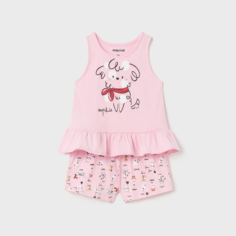 Mayoral Yazlık Kız Bebek Şort Pijama Takım