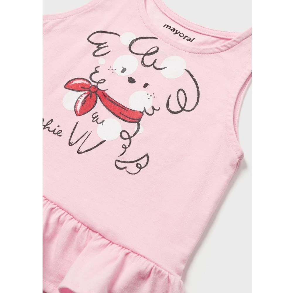 Mayoral Yazlık Kız Bebek Şort Pijama Takım Pembe