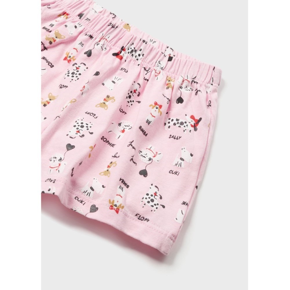 Mayoral Yazlık Kız Bebek Şort Pijama Takım Pembe