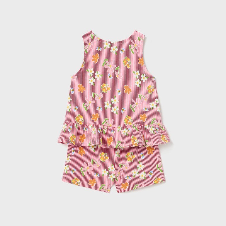 Mayoral Yazlık Kız Bebek Şort Pijama Takım Pembe