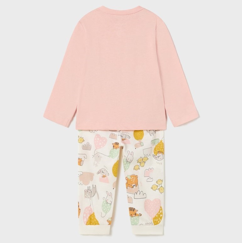 Mayoral Yazlık Kız Bebek Uzun Pijama Takım Pembe