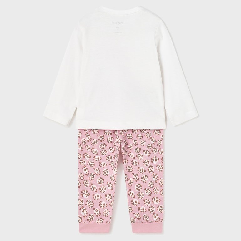 Mayoral Yazlık Kız Bebek Uzun Pijama Takım Beyaz