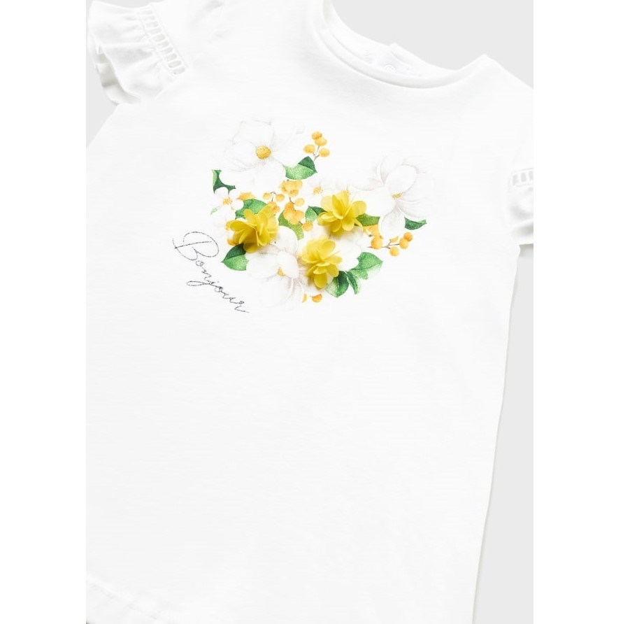 Mayoral Yazlık Kız Bebek T-shirt Tayt 2'li Set Sarı