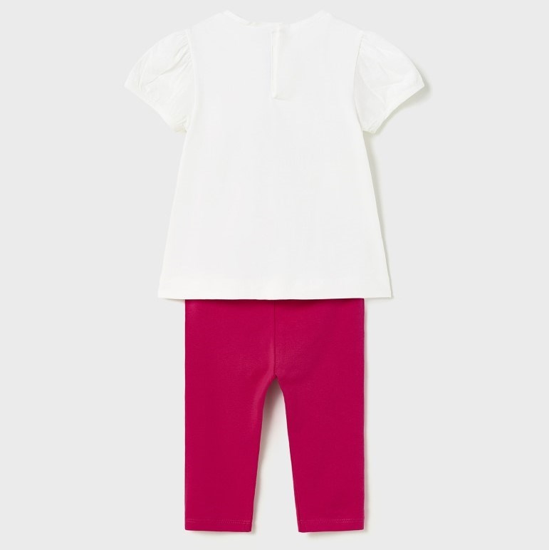 Mayoral Yazlık Kız Bebek T-shirt Tayt 2'li Set Pembe