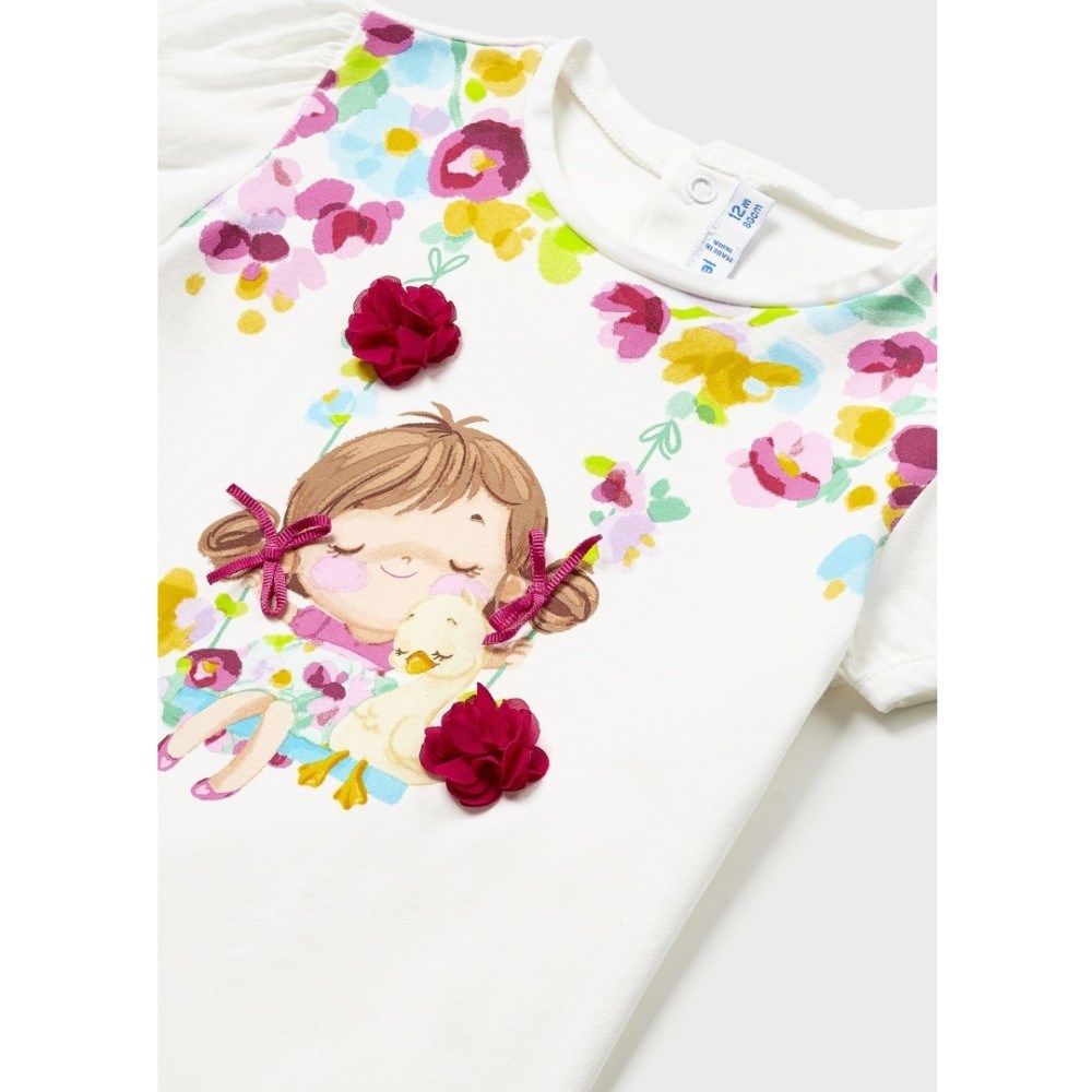 Mayoral Yazlık Kız Bebek T-shirt Tayt 2'li Set Pembe