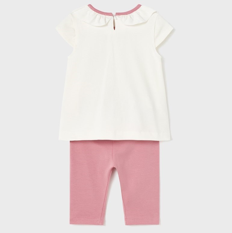 Mayoral Yazlık Kız Bebek T-shirt Tayt 2'li Set Pembe