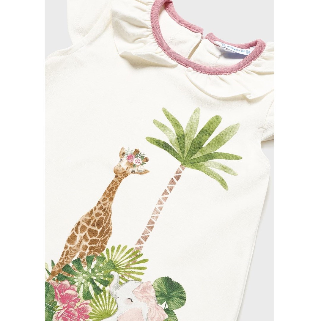 Mayoral Yazlık Kız Bebek T-shirt Tayt 2'li Set Pembe