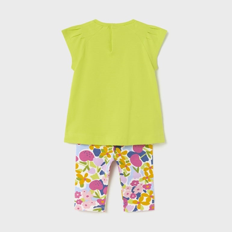 Mayoral Yazlık Kız Bebek T-shirt Tayt 2'li Set Yeşil