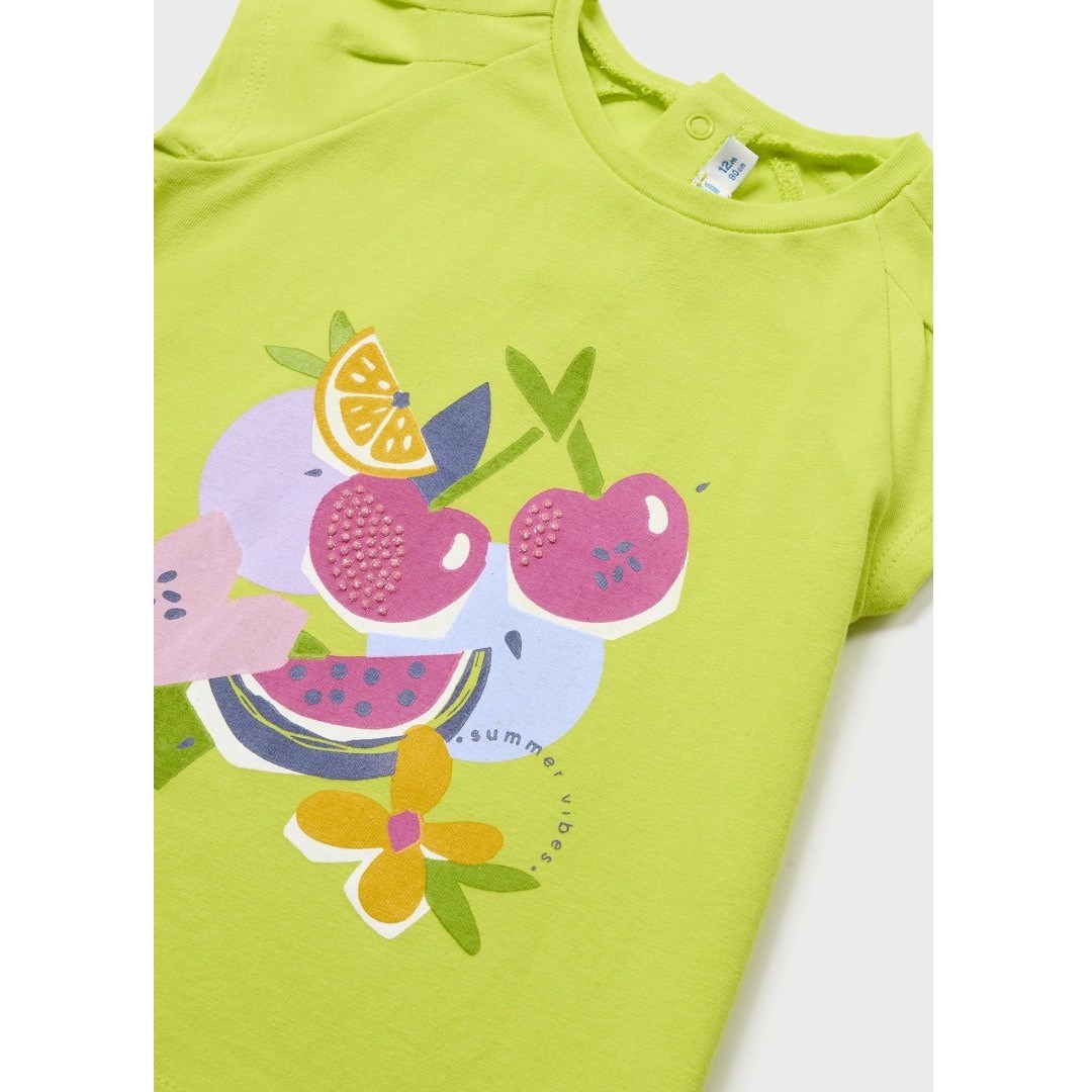Mayoral Yazlık Kız Bebek T-shirt Tayt 2'li Set Yeşil