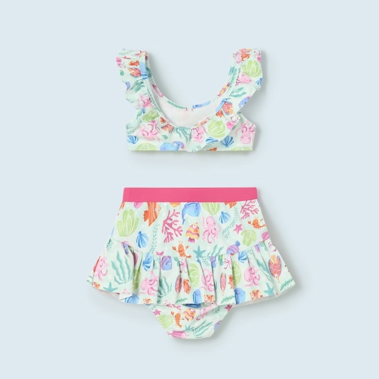 Mayoral Yazlık Kız Bebek 3'lü Bikini Set Mavi