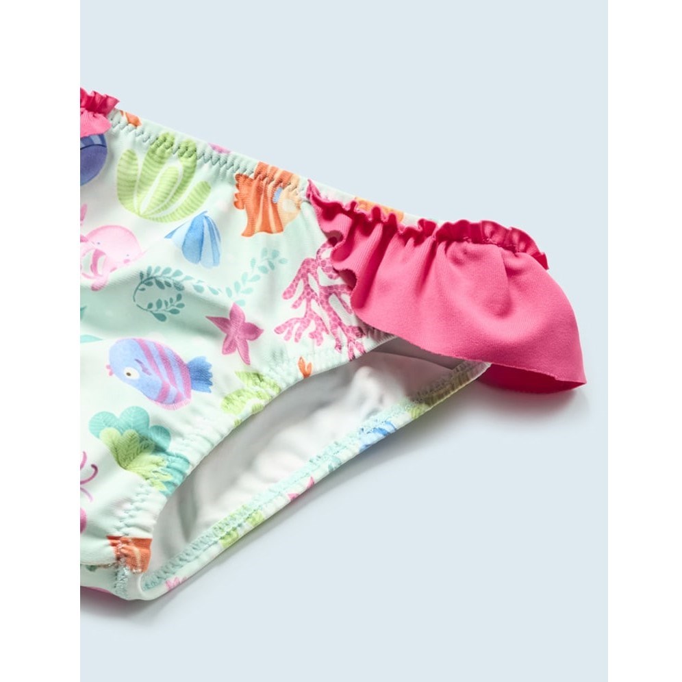 Mayoral Yazlık Kız Bebek 3'lü Bikini Set Mavi