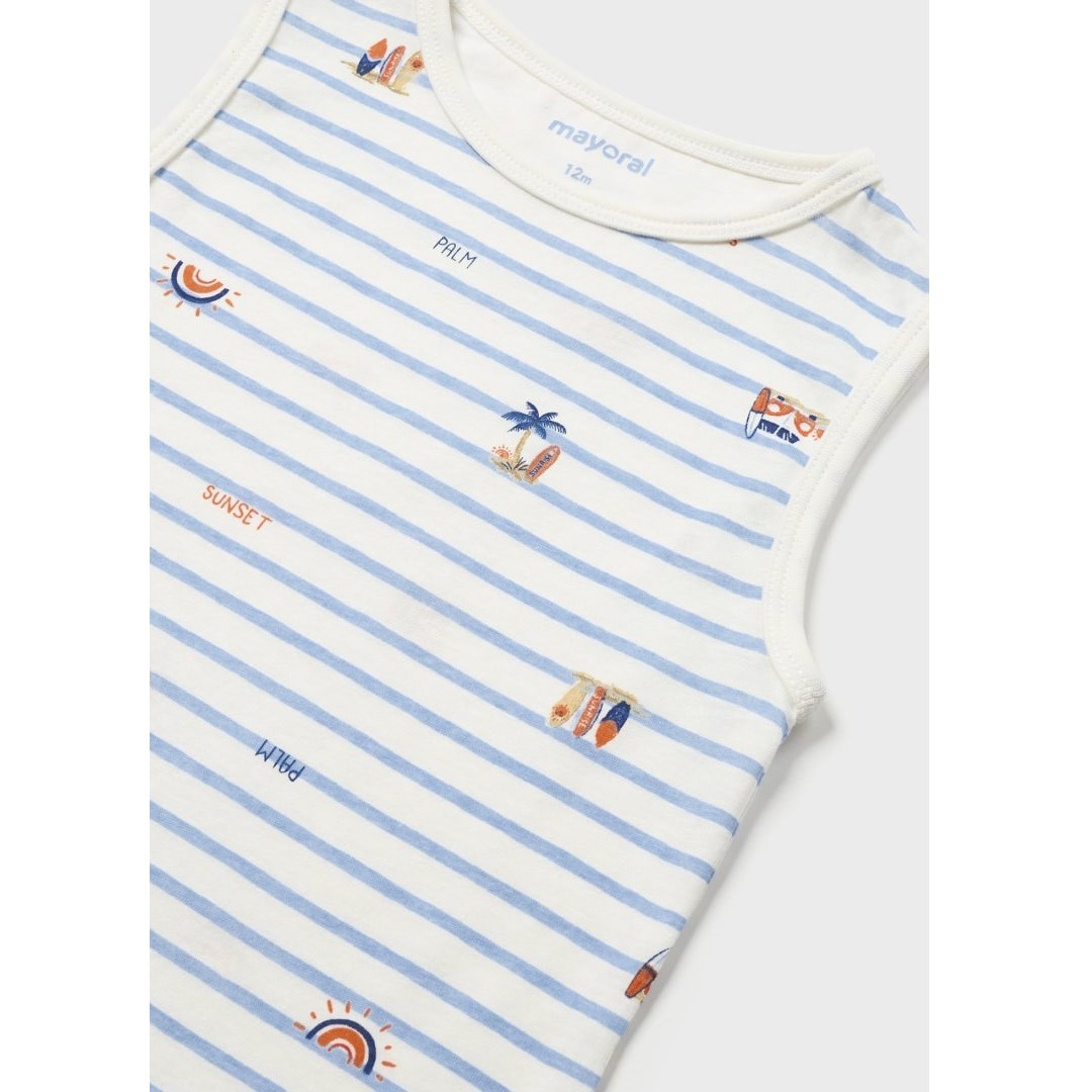 Mayoral Yazlık Erkek Bebek Şort Pijama Takım Turuncu