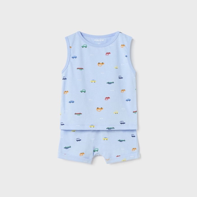 Mayoral Yazlık Erkek Bebek Şort Pijama Takım Mavi