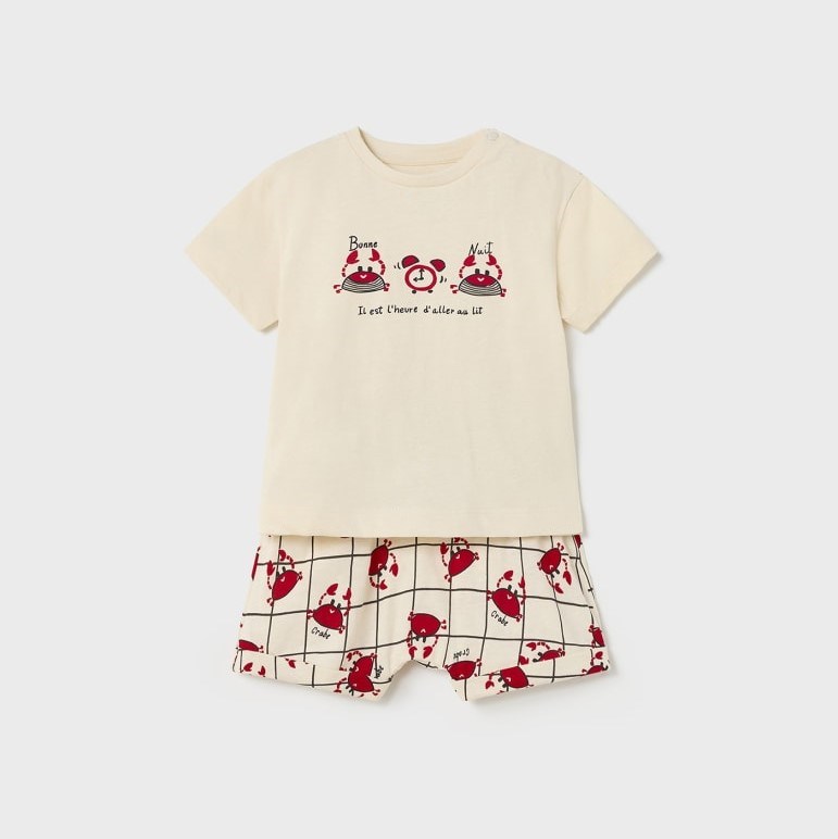Mayoral Yazlık Erkek Bebek Şort Pijama Takım Kırmızı