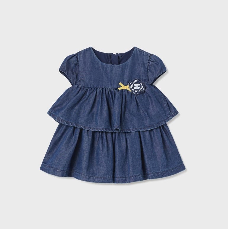 Mayoral Yazlık Kız Bebek Denim Elbise Mavi
