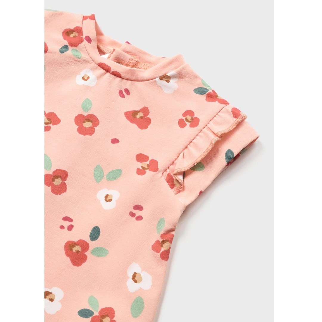 Mayoral Yazlık Kız Bebek Bluz Denim Salopet Pembe