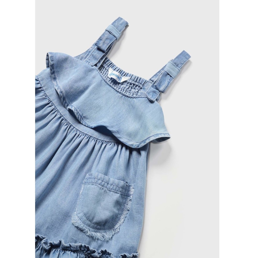 Mayoral Yazlık Kız Bebek Denim Elbise Mavi