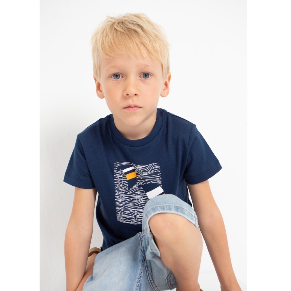 Mayoral Yazlık Erkek Kısa Kol T-shirt 2'li Set Koyu Mavi