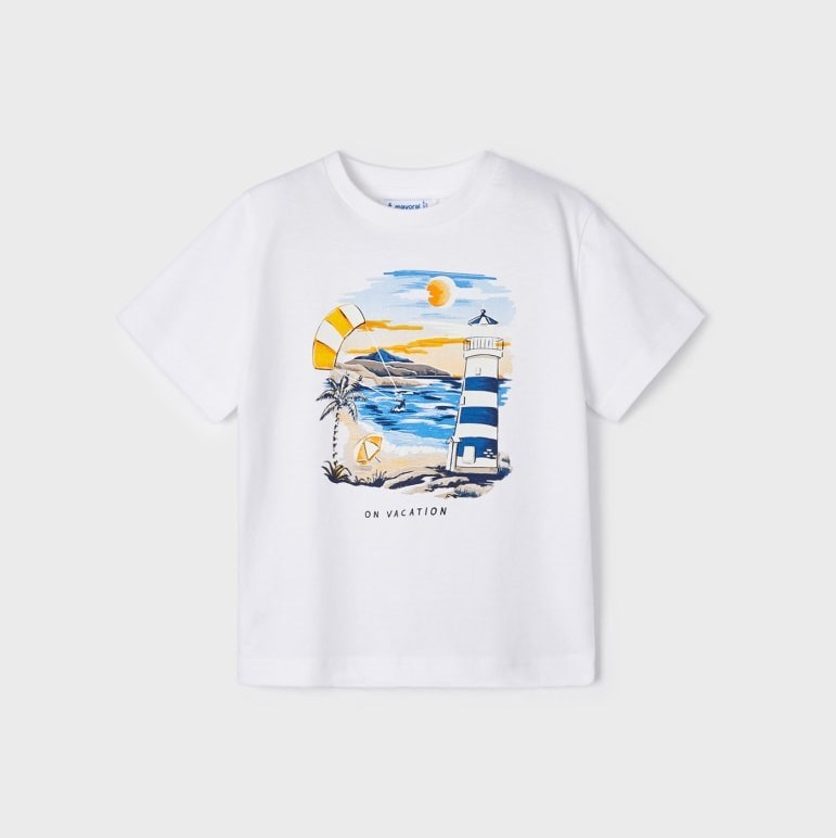 Mayoral Yazlık Erkek Kısa Kol T-shirt Beyaz